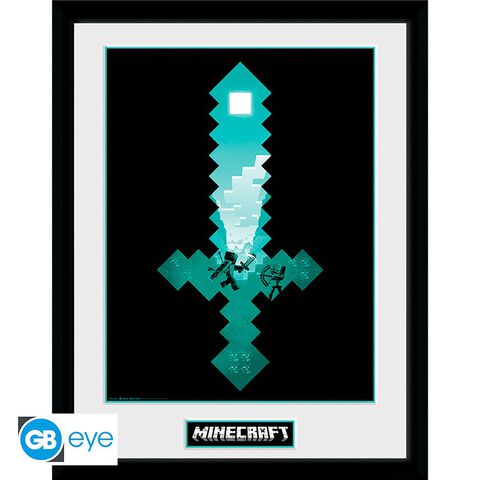 Poster Encadre - Minecraft - Epee Diamant